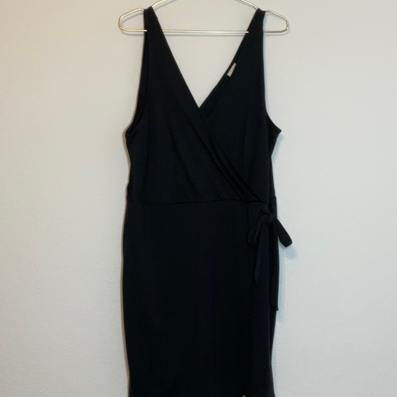 A New Day Sleeveless Faux Wrap Asymmetrical Tank Dress Cover Up Black XL - Picture 2 of 9